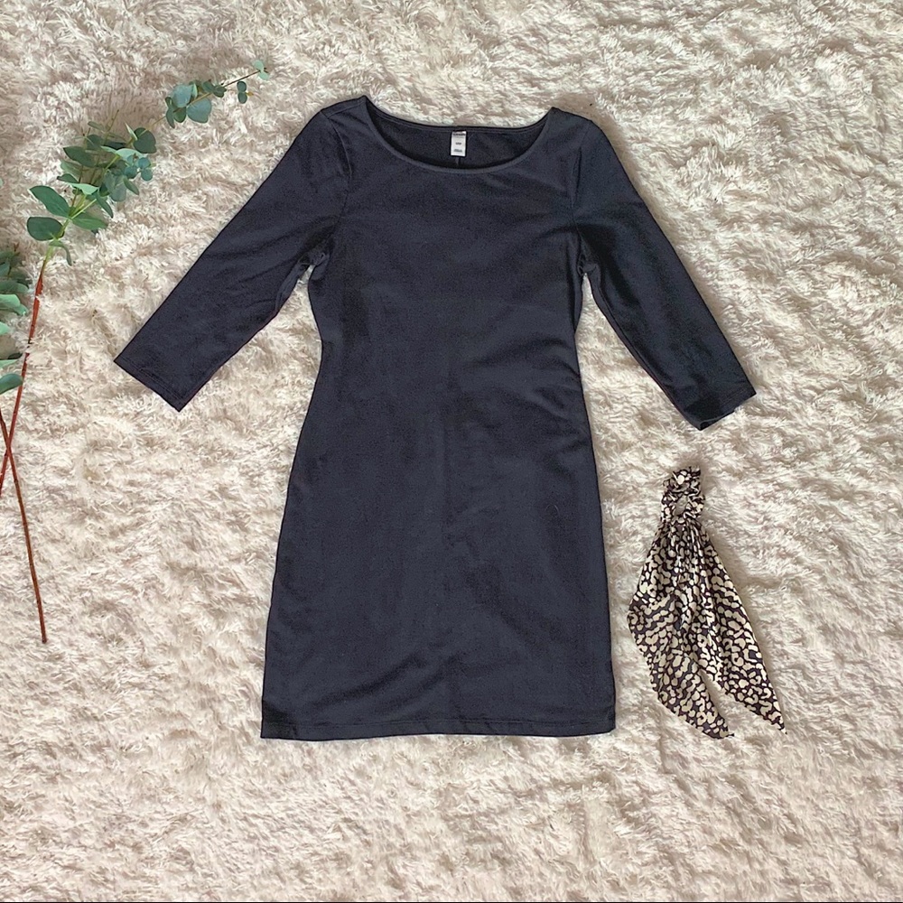 Solid Black Old Navy Form Fit Dress